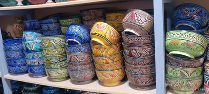 4 bowls handcrafted hand painted different colors