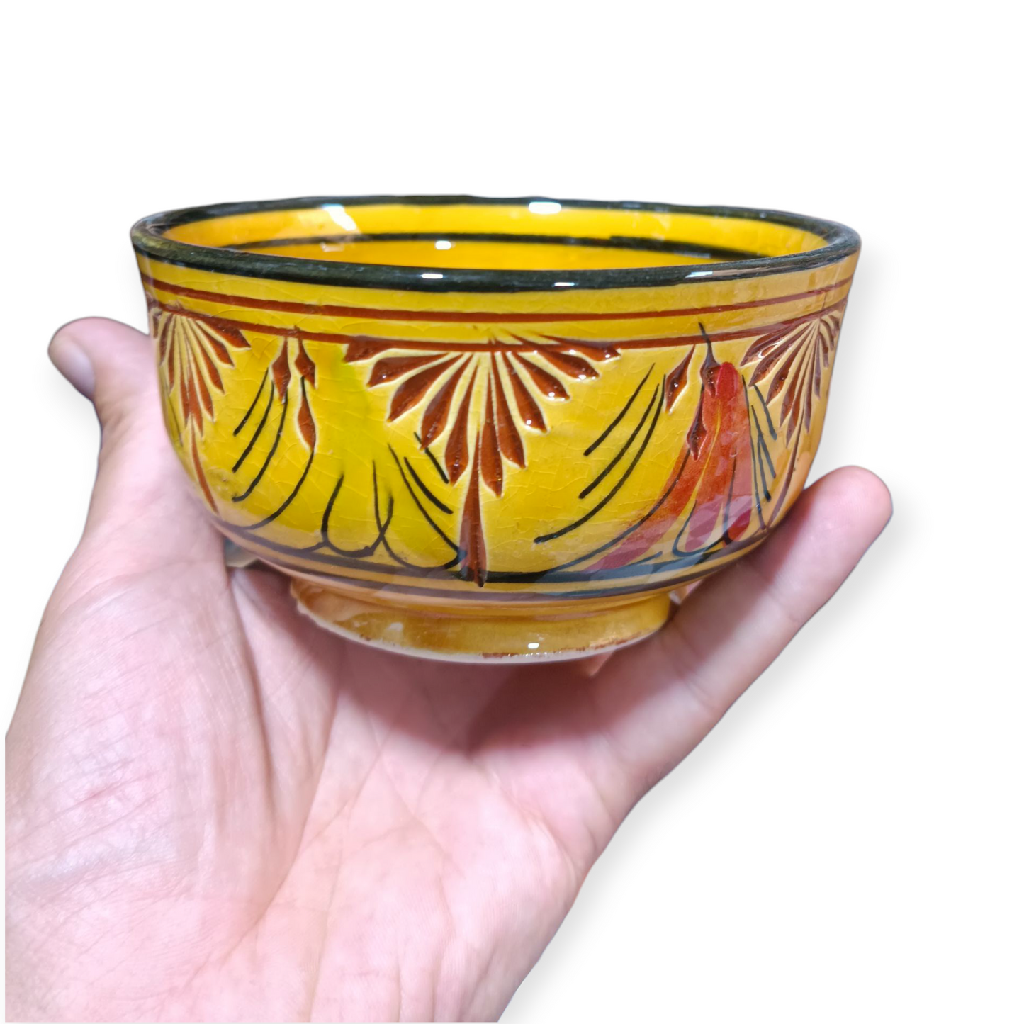 4 bowls handcrafted hand painted different colors
