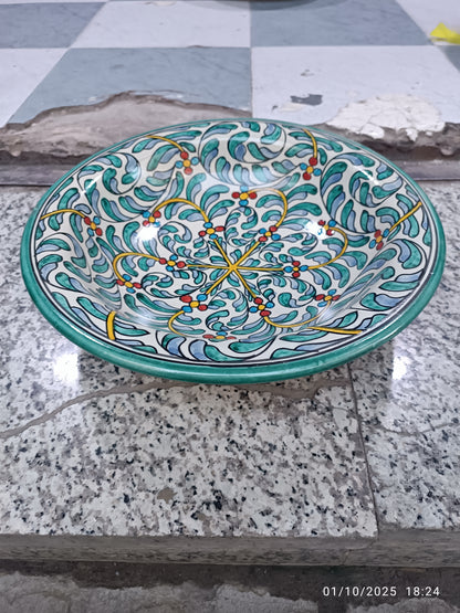 Plat bowl hand painted dishwasher and microwave safe