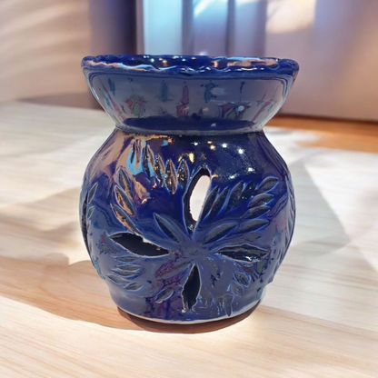 Handmade Moroccan Ceramic Incense Burner – 9x6 cm Aromatherapy Diffuser