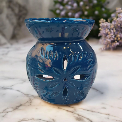 Handmade Moroccan Ceramic Incense Burner – 9x6 cm Aromatherapy Diffuser