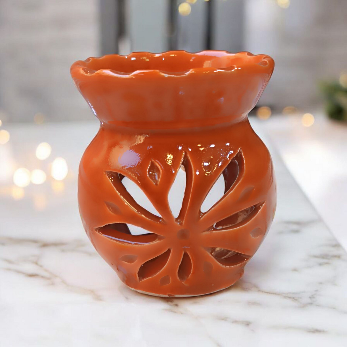 Handmade Moroccan Ceramic Incense Burner – 9x6 cm Aromatherapy Diffuser
