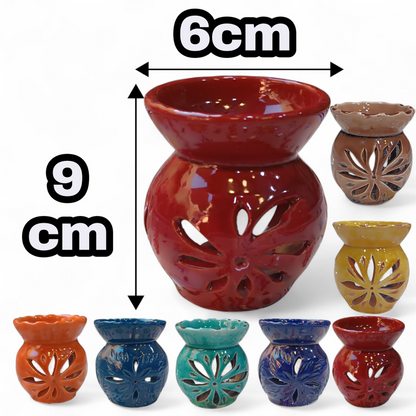 Handmade Moroccan Ceramic Incense Burner – 9x6 cm Aromatherapy Diffuser