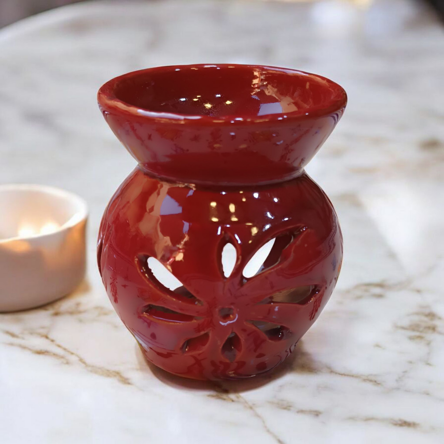 Handmade Moroccan Ceramic Incense Burner – 9x6 cm Aromatherapy Diffuser