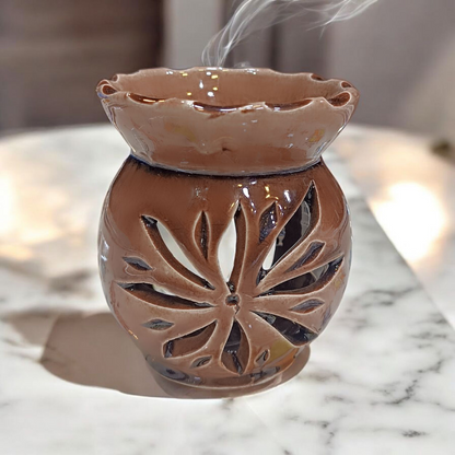 Handmade Moroccan Ceramic Incense Burner – 9x6 cm Aromatherapy Diffuser