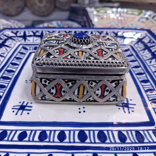 Moroccan ceramic jewelry box .handmade jewelry box
