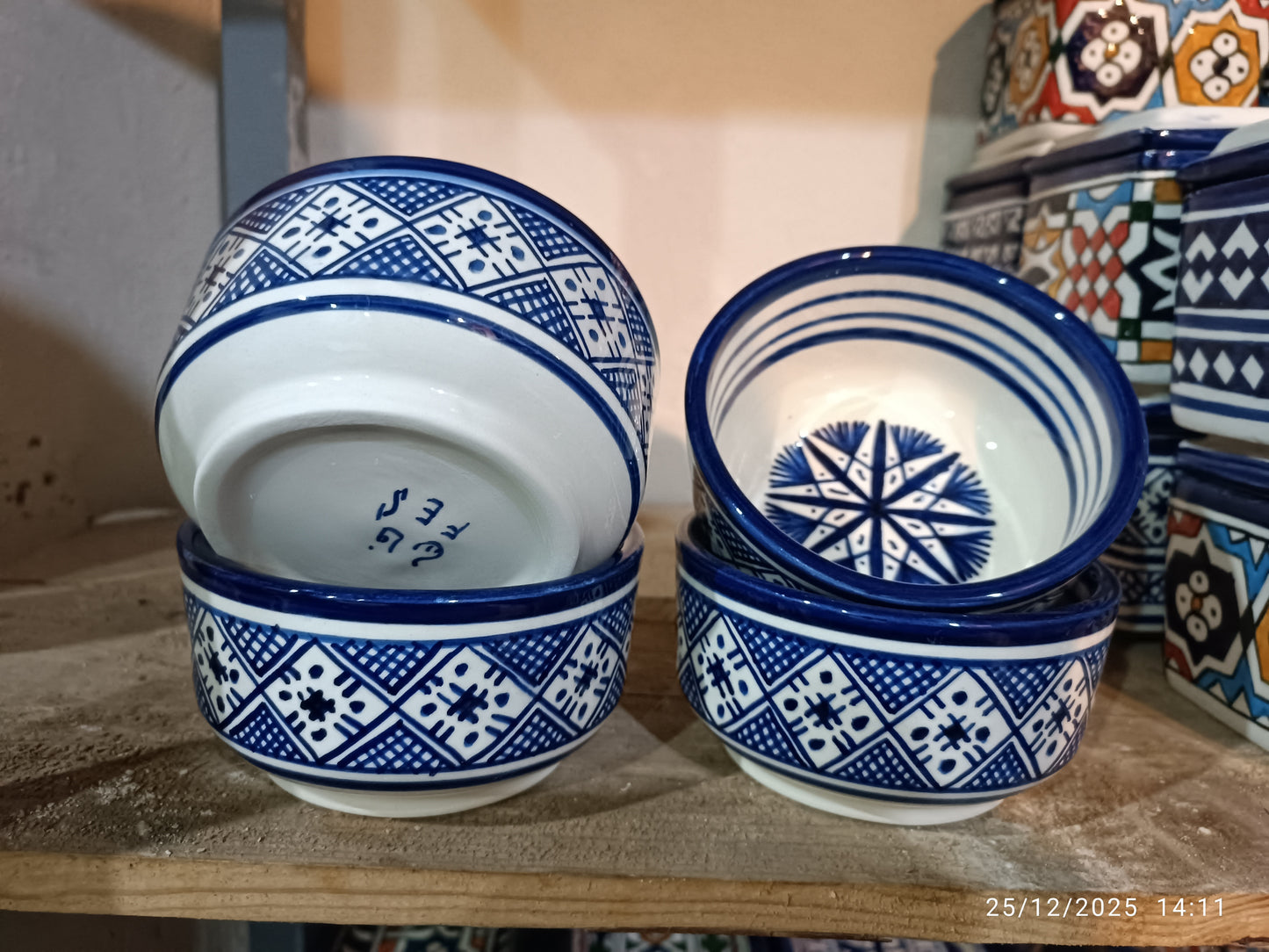 Diseño de bordado con motivo de cuencos marroquíes (6 cuencos)