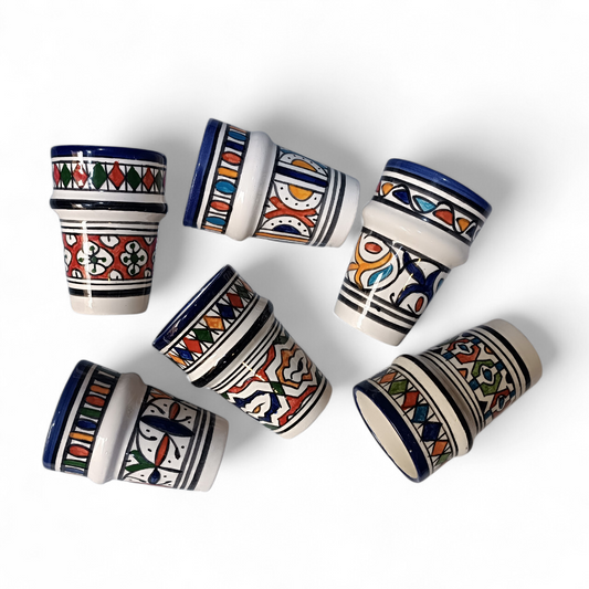 Moroccan multicolor Cups Colorful Fez Pottery | Artisan Coffee & Tea Cup (Copie)