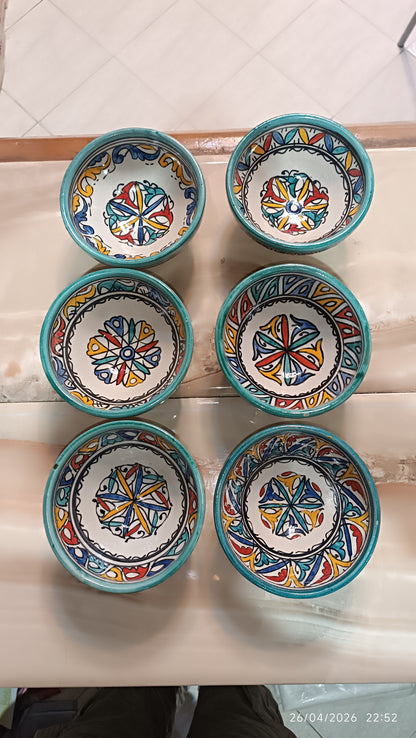 Traditional Moroccan  Ceramic Bowls Hand-Painted Unique Set