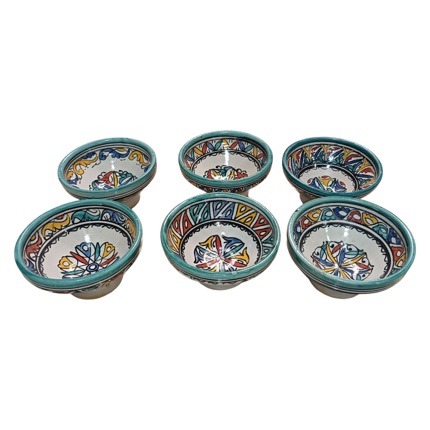 Traditional Moroccan  Ceramic Bowls Hand-Painted Unique Set