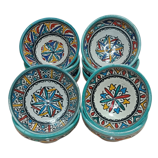 Traditional Moroccan  Ceramic Bowls Hand-Painted Unique Set