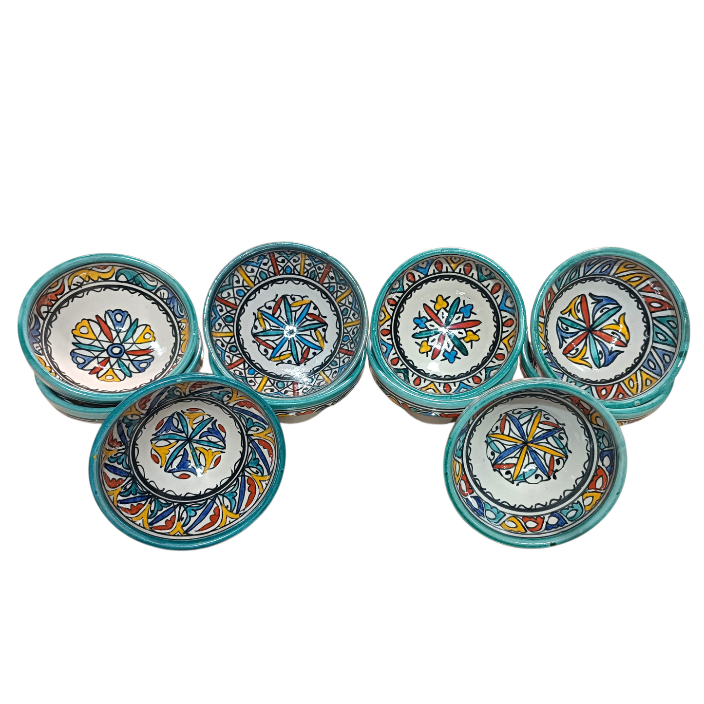 Traditional Moroccan  Ceramic Bowls Hand-Painted Unique Set