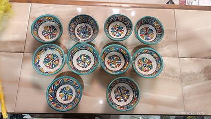 Traditional Moroccan  Ceramic Bowls Hand-Painted Unique Set