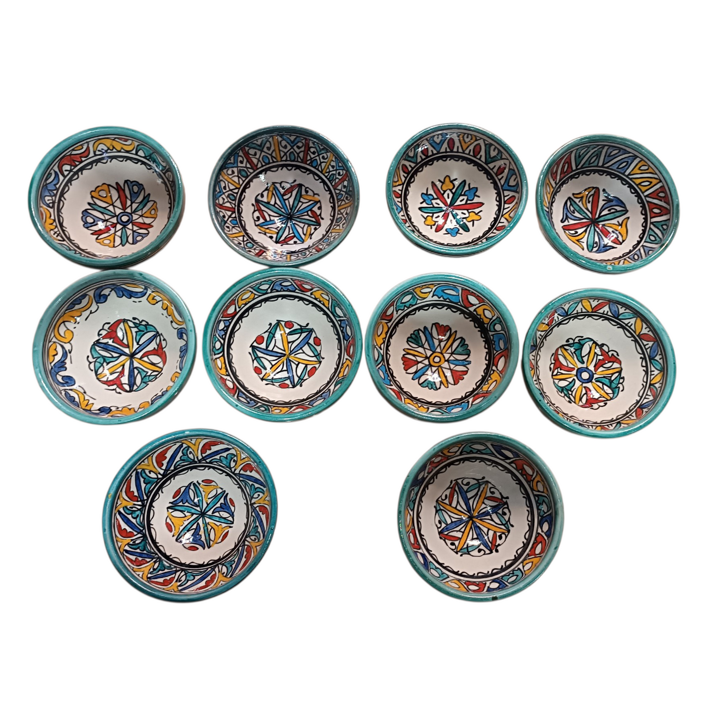 Traditional Moroccan  Ceramic Bowls Hand-Painted Unique Set