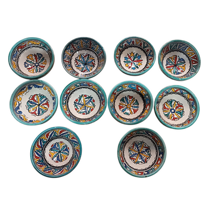 Traditional Moroccan  Ceramic Bowls Hand-Painted Unique Set