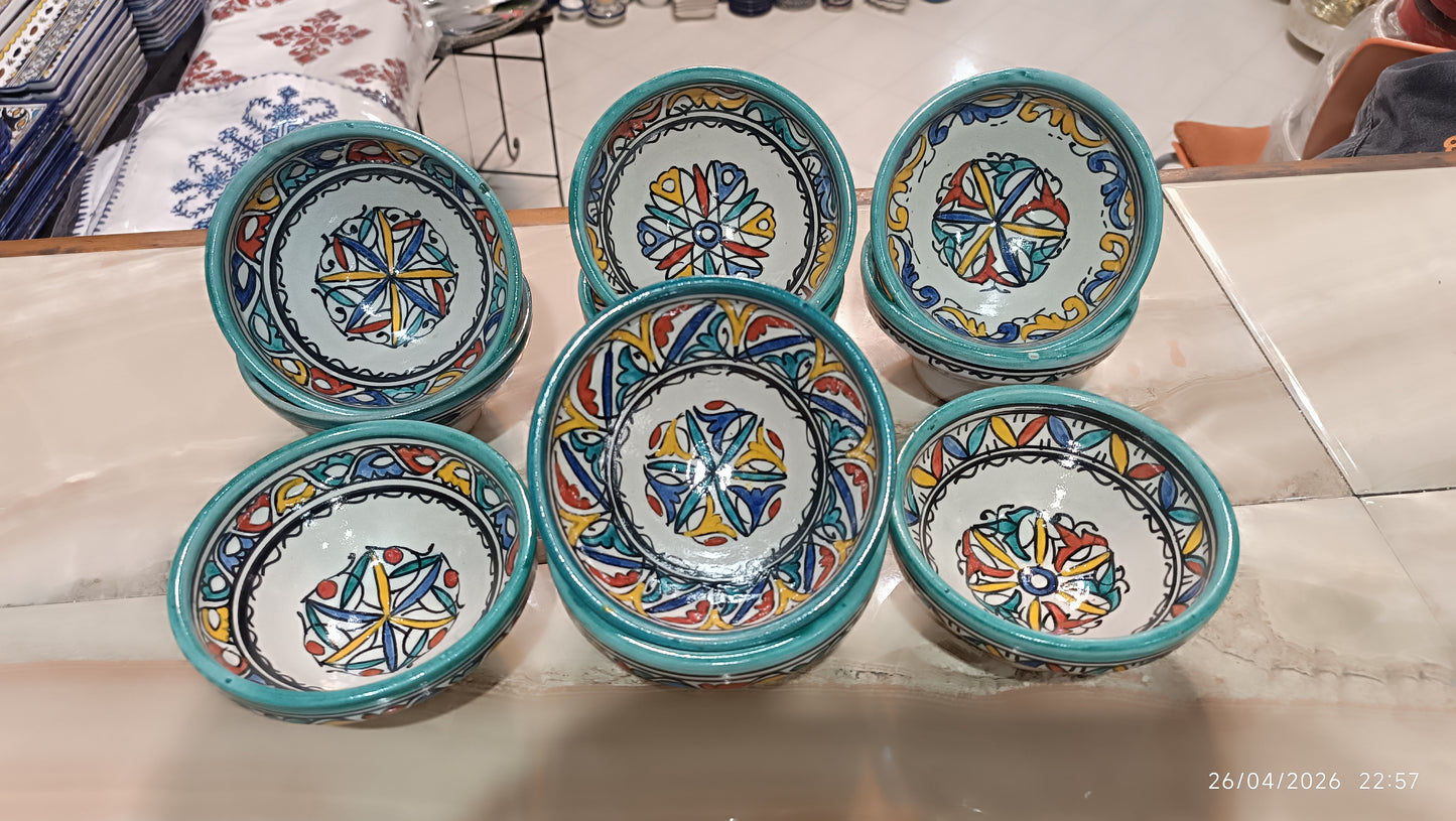 Traditional Moroccan  Ceramic Bowls Hand-Painted Unique Set