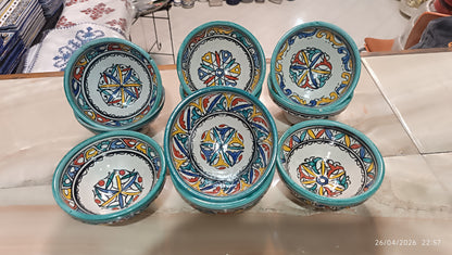 Traditional Moroccan  Ceramic Bowls Hand-Painted Unique Set