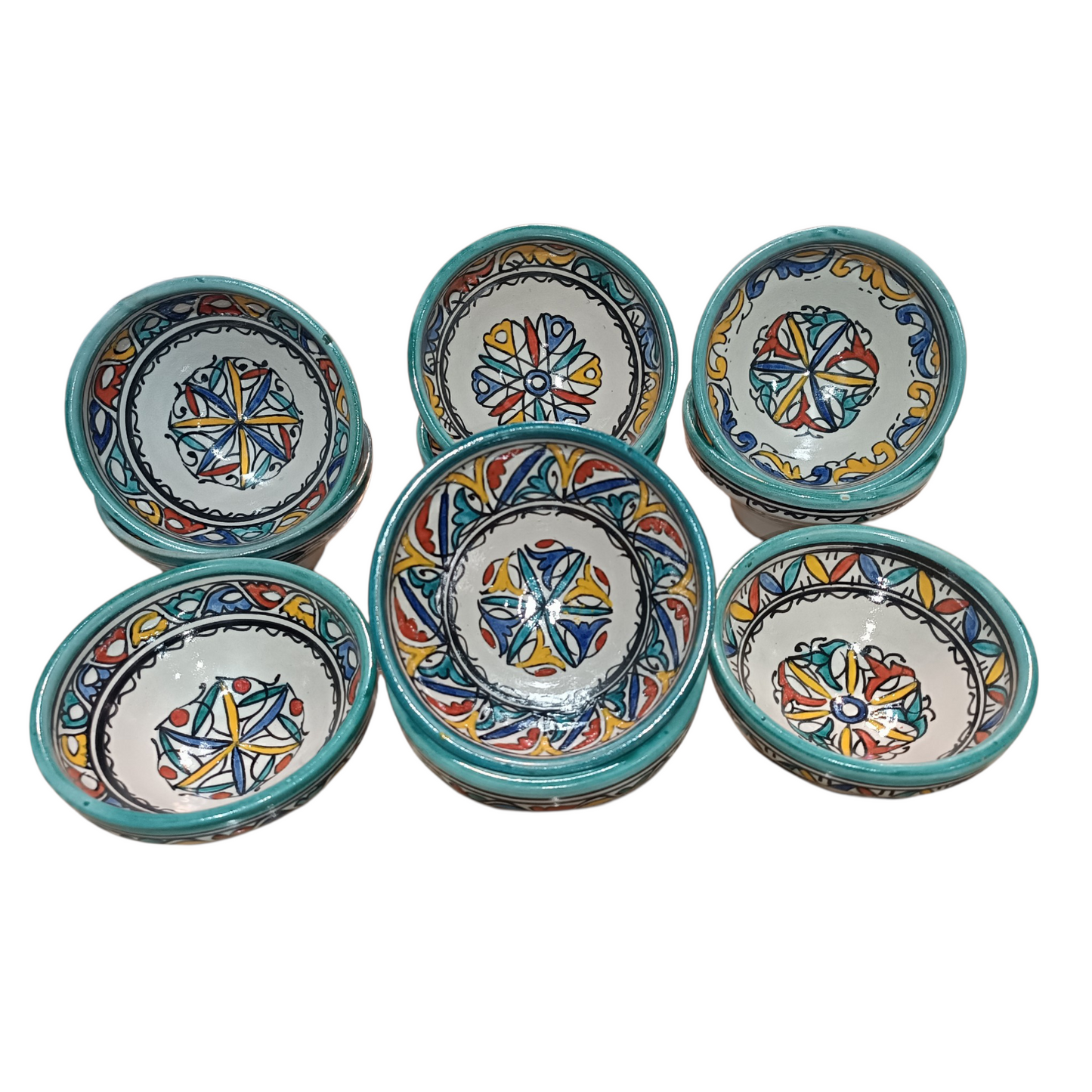Traditional Moroccan  Ceramic Bowls Hand-Painted Unique Set