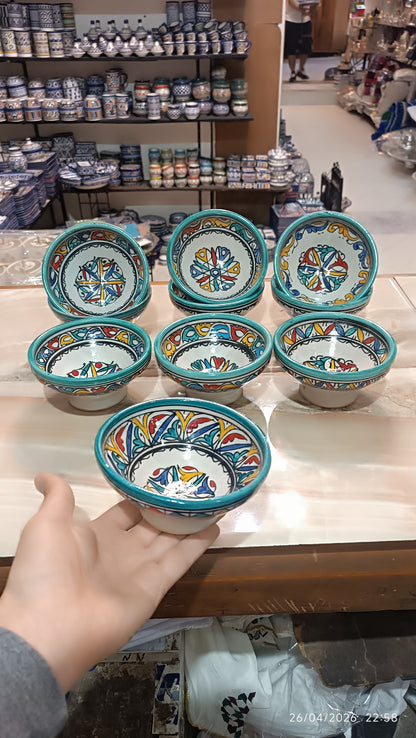 Traditional Moroccan  Ceramic Bowls Hand-Painted Unique Set