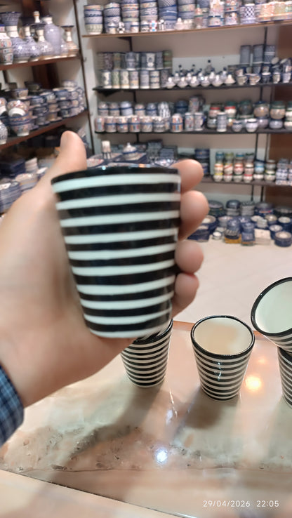 4 cups Moroccan fes pottery hand painted