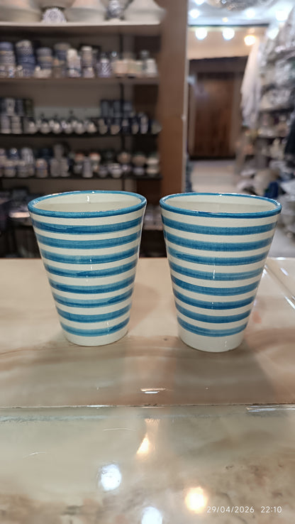 4 cups Moroccan fes pottery hand painted