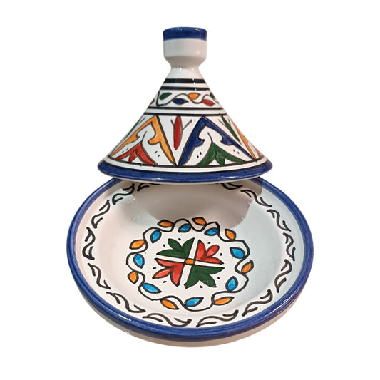 Mini Moroccan Ceramic Tagine with Colorful Floral Design – Handmade Decorative Dish