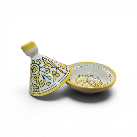 Yellow Mini Moroccan Tagine – Decorative Ceramic Serving Dish