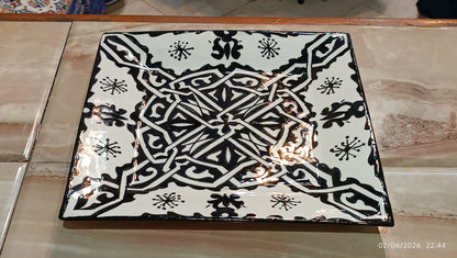 Handcrafted Moroccan Square Ceramic Plate – Everyday Use Serving & Dinner Plate