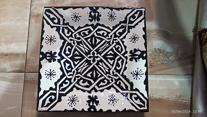 Handcrafted Moroccan Square Ceramic Plate – Everyday Use Serving & Dinner Plate