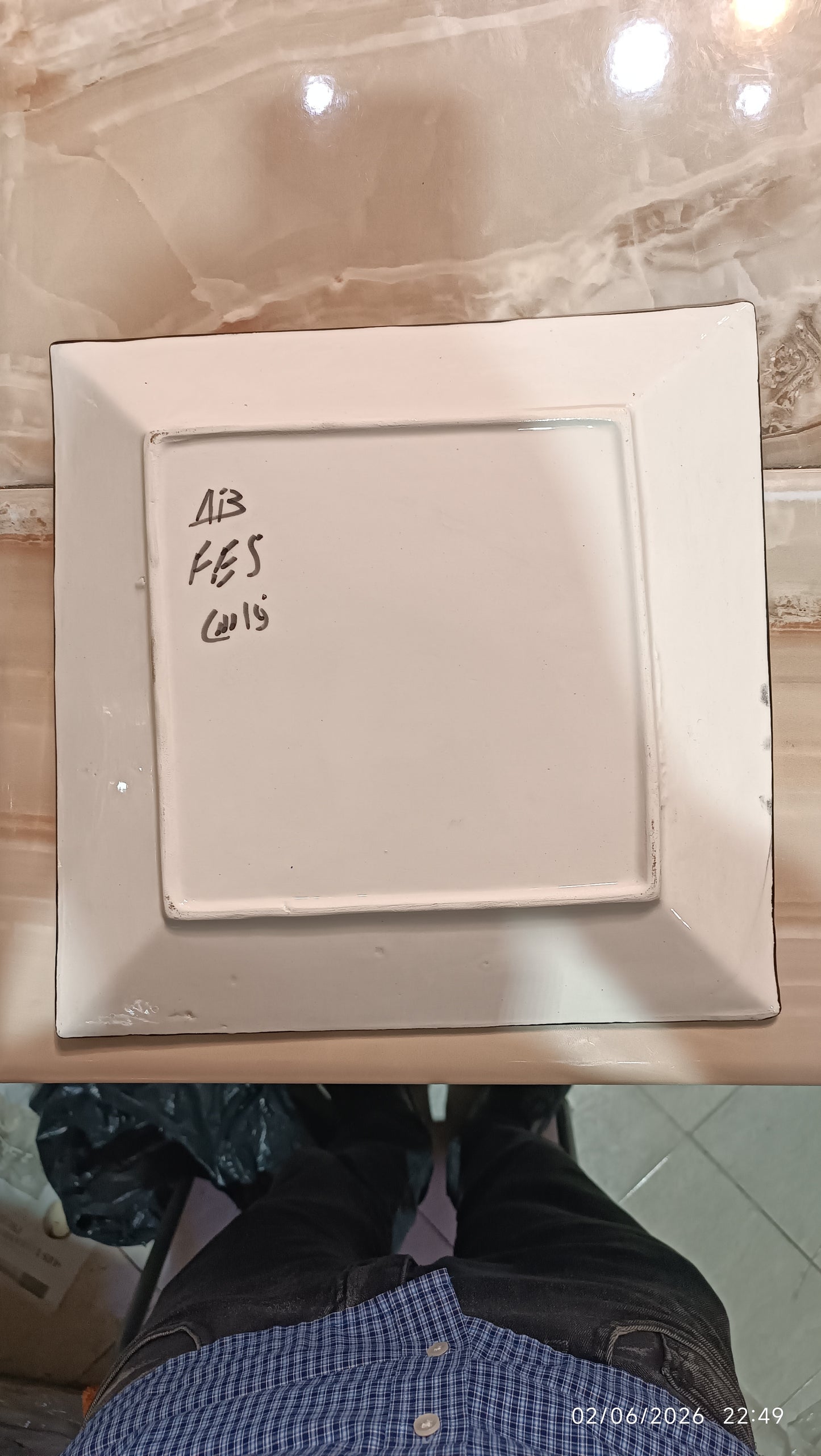 Handcrafted Moroccan Square Ceramic Plate – Everyday Use Serving & Dinner Plate