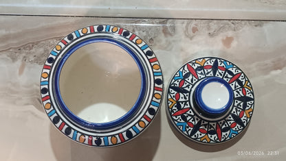 Handcrafted Moroccan Ceramic Lidded Box – Traditional Fez Design
