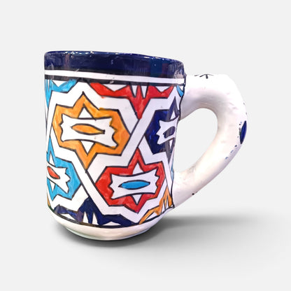 Handmade Moroccan Ceramic Mug | Authentic Fez Pottery Cup