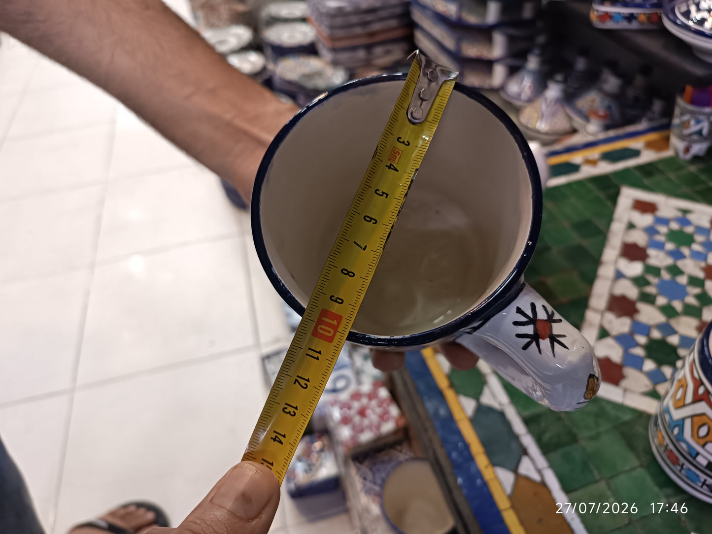 Handmade Moroccan Ceramic Mug | Authentic Fez Pottery Cup