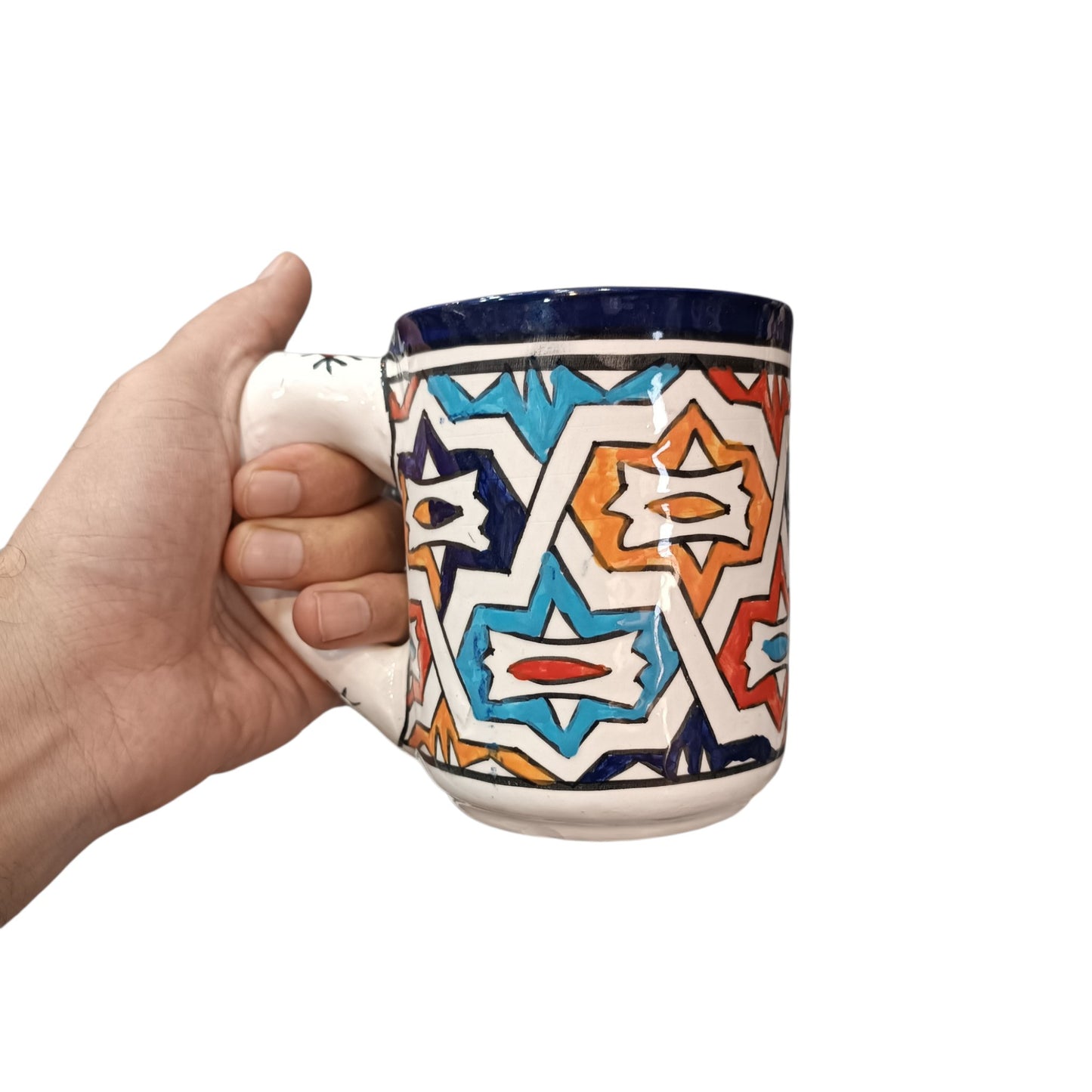 Handmade Moroccan Ceramic Mug | Authentic Fez Pottery Cup