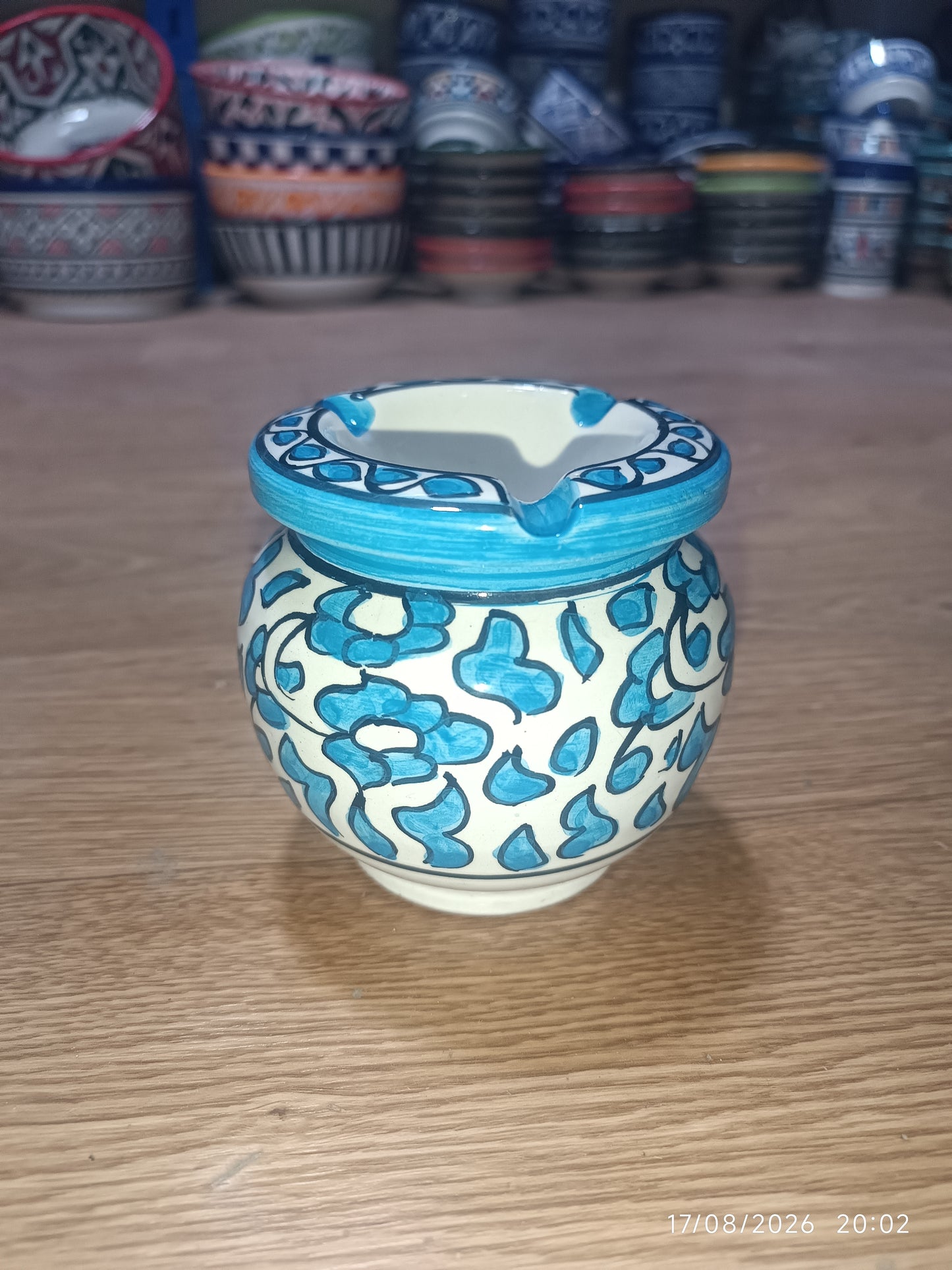 Handmade Moroccan Ceramic Ashtray with Lid