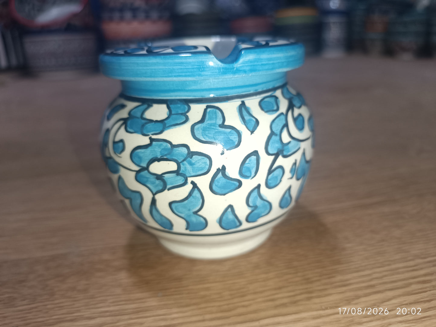 Handmade Moroccan Ceramic Ashtray with Lid