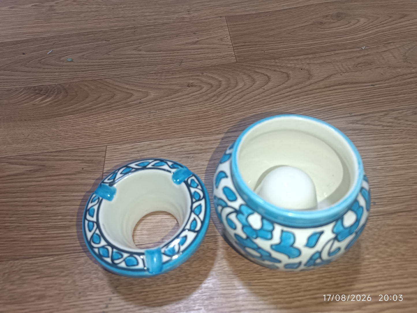 Handmade Moroccan Ceramic Ashtray with Lid