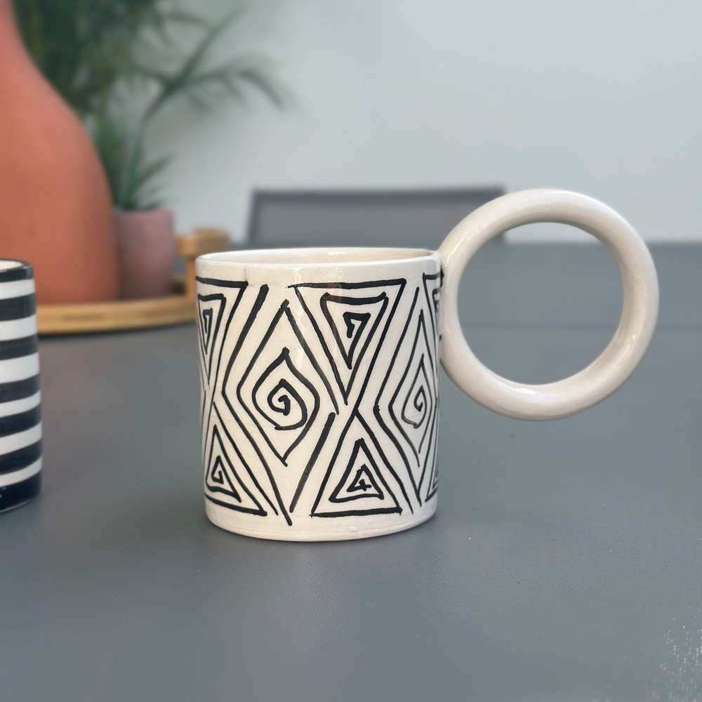 "Handmade & Hand-Painted Ceramic Mugs – Microwave & Dishwasher Safe"