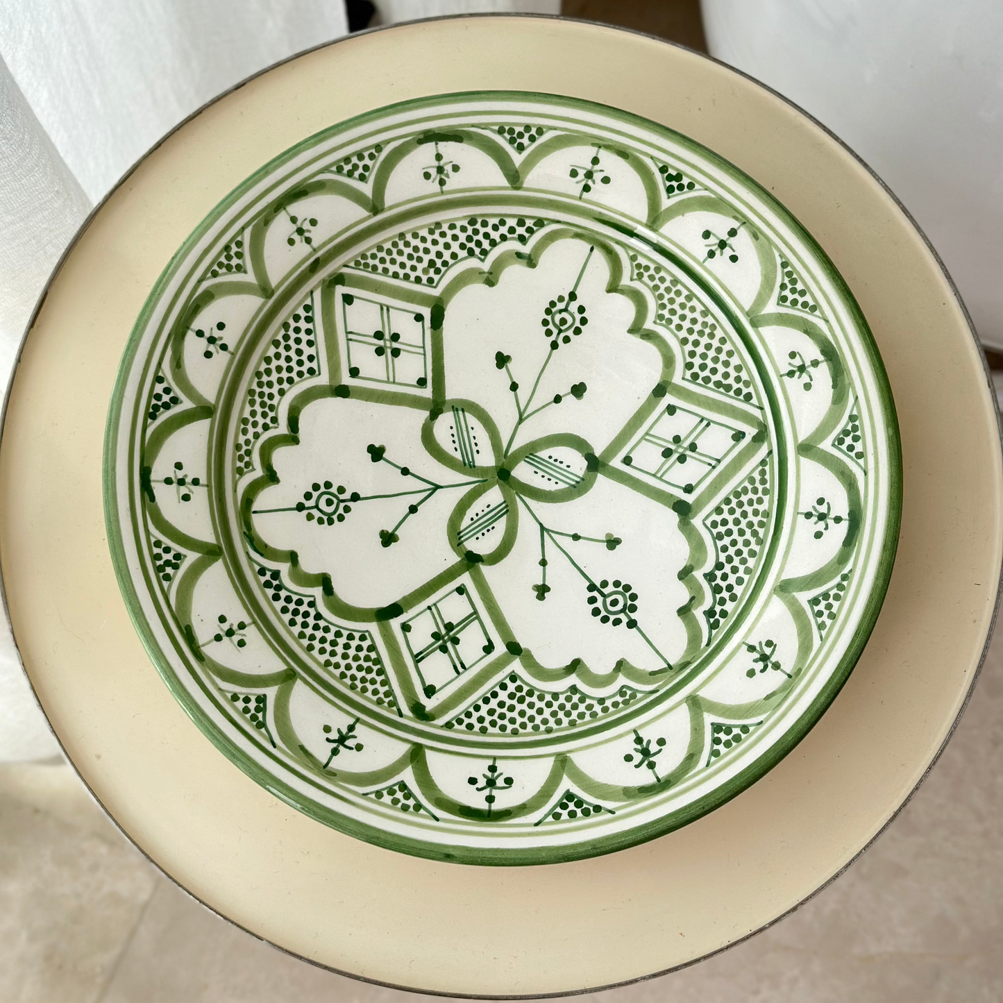 6 dinner plats hand-painted dishwasher microwave safe (6 plats)