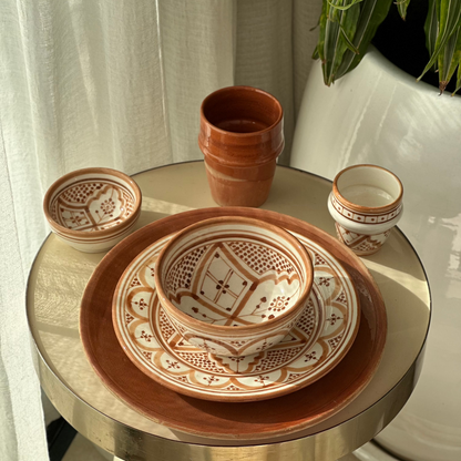 plats and bowls collection of Moroccan pottery from Fez,dishwasher and microwave safe