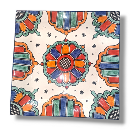 Blue Moroccan Square Ceramic Plates – Handmade in Fez, Morocco