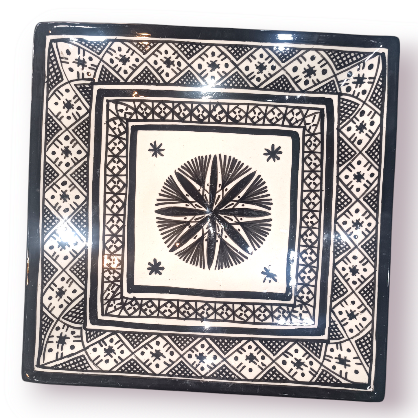 Blue Moroccan Square Ceramic Plates – Handmade in Fez, Morocco