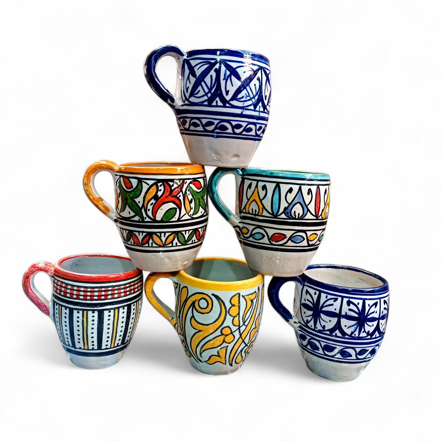 Große, handgefertigte marokkanische Keramikbecher