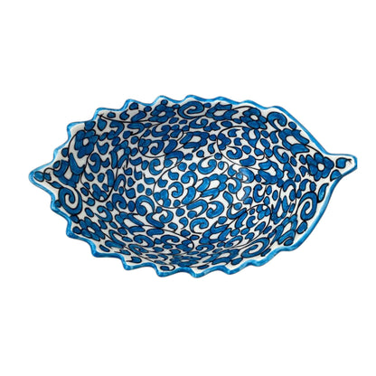 Moroccan Fez pottery Boat-Shaped Salad Bowl – Hand-Painted Geometric Ceramic Serving Bowl