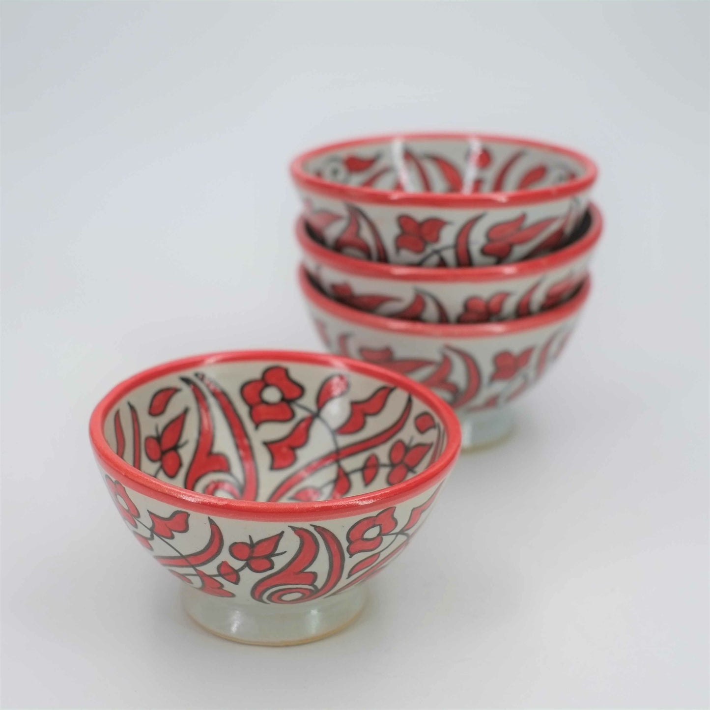 6 Bowls with floral motifs - Fez ceramics - Morocco