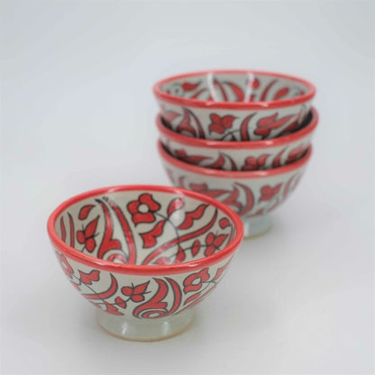 6 Bowls with floral motifs - Fez ceramics - Morocco