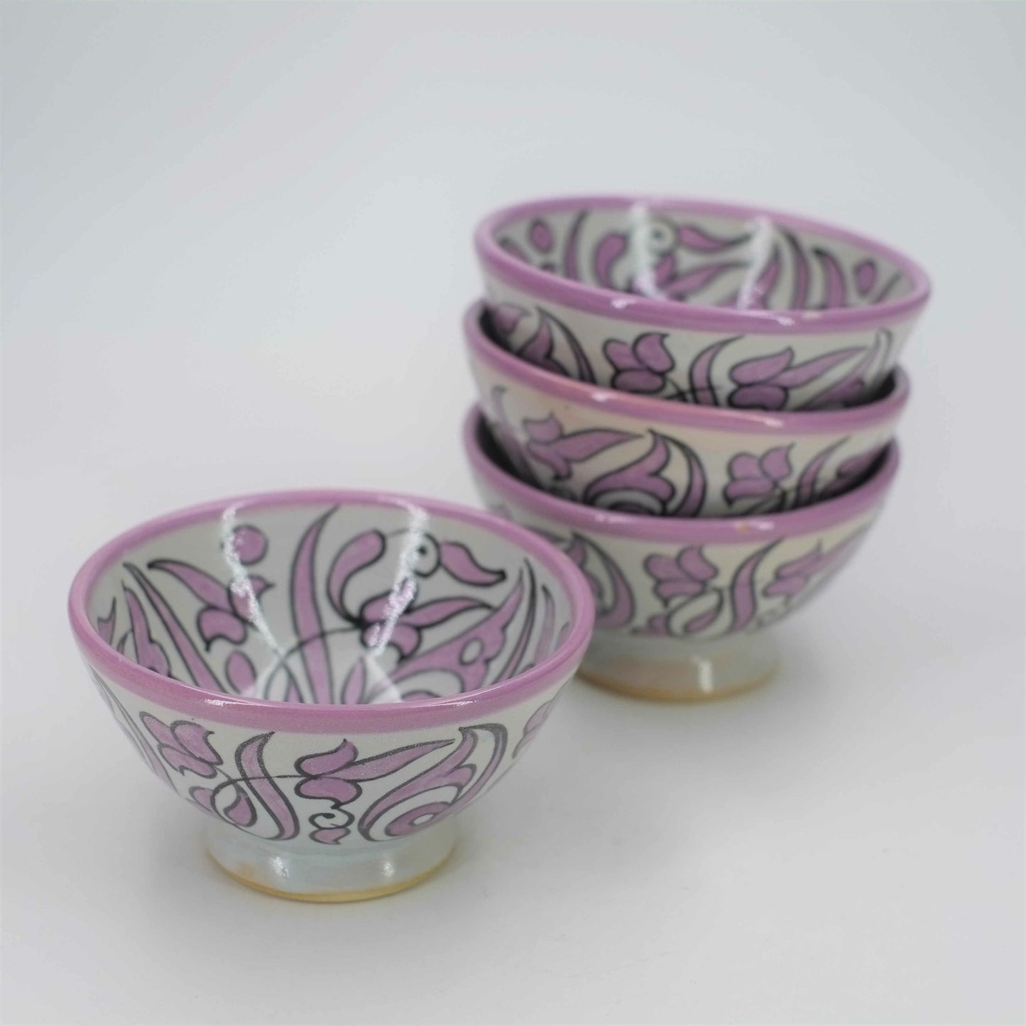 6 Bowls with floral motifs - Fez ceramics - Morocco