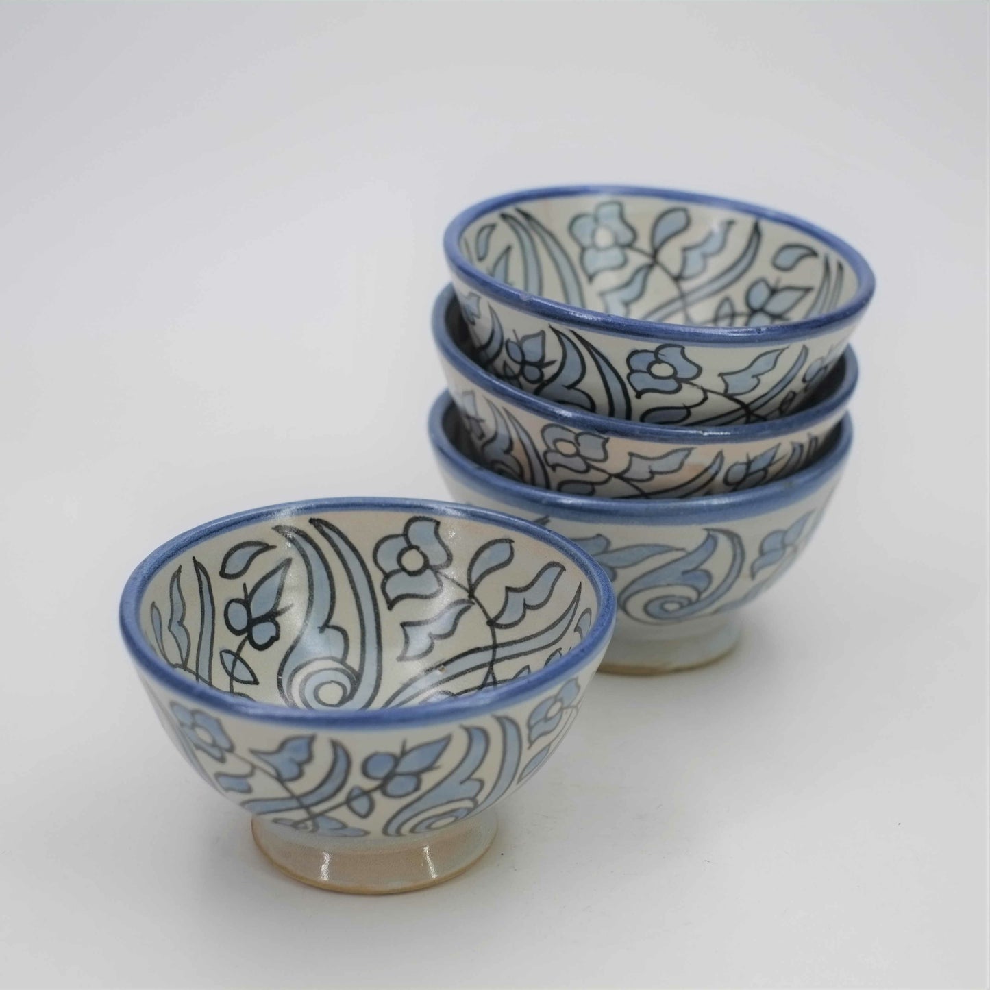 6 Bowls with floral motifs - Fez ceramics - Morocco