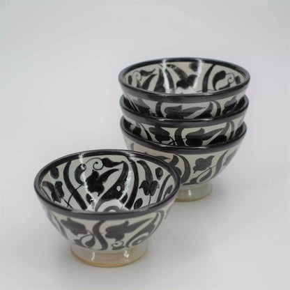 6 Bowls with floral motifs - Fez ceramics - Morocco