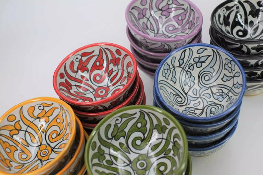 6 Bowls with floral motifs - Fez ceramics - Morocco